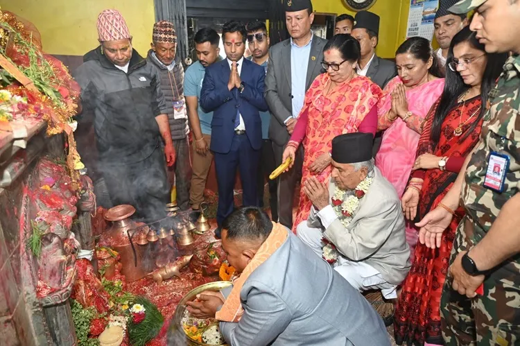 President Paudel visits Sapantirtha Temple 