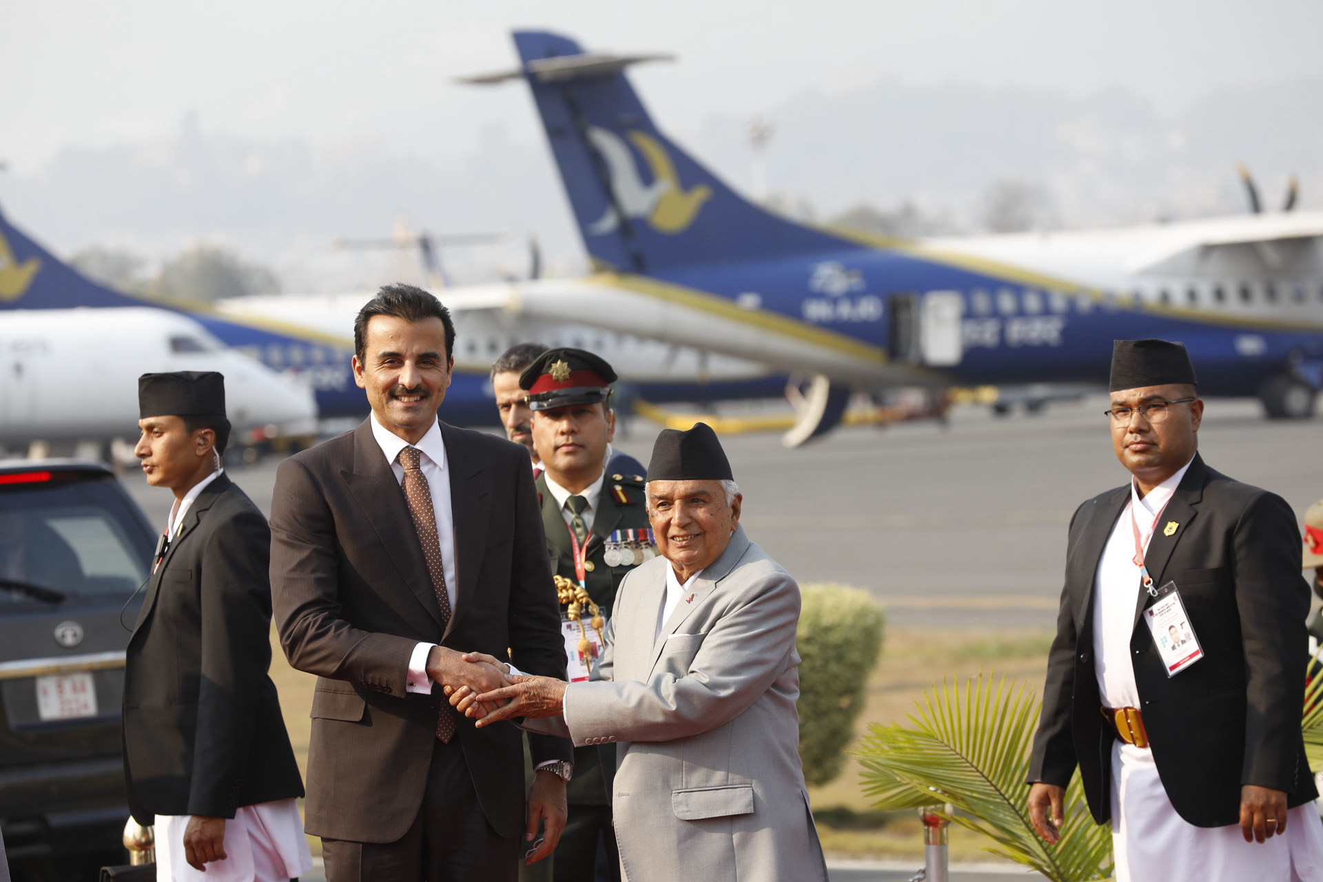 Qatar Emir arrives in Kathmandu