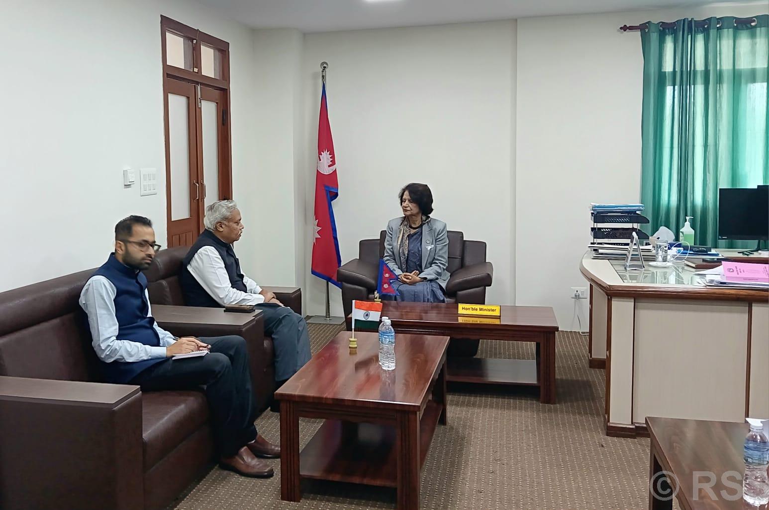 Indian Ambassador pays courtesy call on Health Minister Sharma