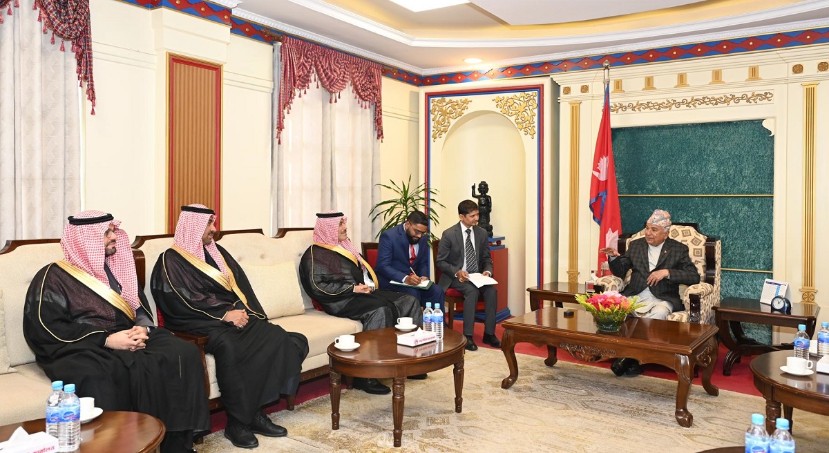 Saudi ambassador bids farewell to President Paudel