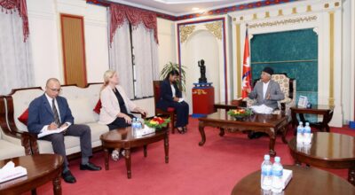 President Paudel bids farewell to French Ambassador Corteval